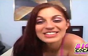 Sexy redhead teen squeezes her nipples before taking on some ...