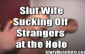 Hot Wife Rose Giving Anonymous Blowjobs in the Glory Hole