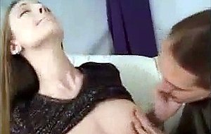 Blonde sucks cock and gets screwed til she squirts