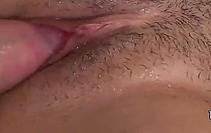 Messy cum squirts on the beaten up teen slut