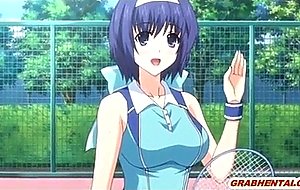 Coed japanese hentai gets squeezed her breasts