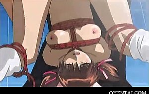 Roped nurse goes up and down doctors shaft