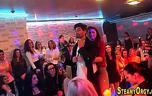 Orgy babes tugging cocks