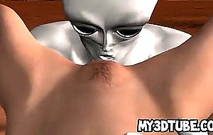 Busty 3d blonde babe gets fucked outdoors by an alien