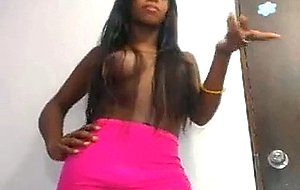 Big boobs latina tranny wanks off her dick