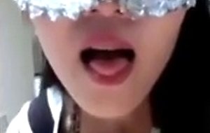 Naughty asian babe loves her vibrator