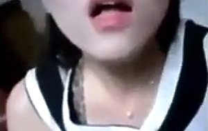 Naughty asian babe loves her vibrator