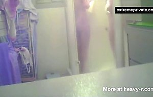 Mom and dau showering