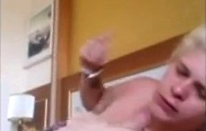 Skilled blonde milf cocksucker on duty