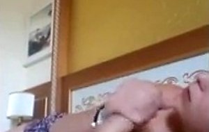 Skilled blonde milf cocksucker on duty
