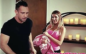 Fine busty stepsister rides stepbrother cock