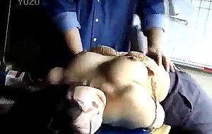 Japanese milf has hairy crack roughly screwed by two du