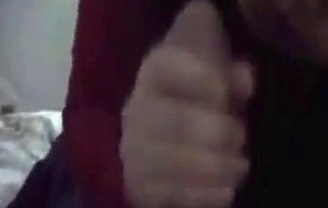 Girl needs 2 hands for this beast of cock