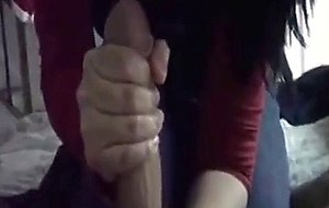 Girl needs 2 hands for this beast of cock