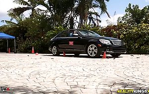 Blonde teen riley star tries to pass the driver exam