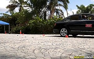 Blonde teen riley star tries to pass the driver exam