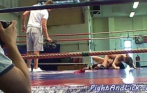 Wrestling beauty pussytoyed by lesbian babe