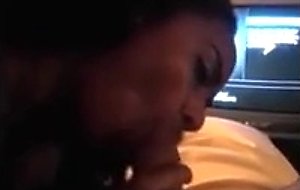 Black bitch jawing a white dick