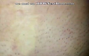Horny thick gal getting her shaved pussy filled