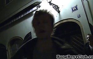 Euro hunk sprays his cum over bears face