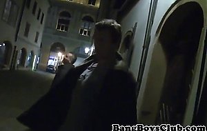 Euro hunk sprays his cum over bears face