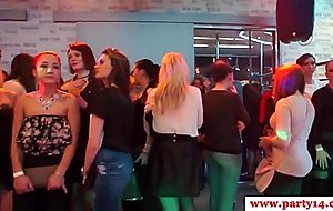 Party babes drilled in a group scene