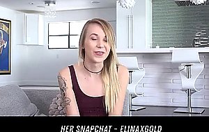 Skinny Blonde Fucked By Agent HER SNAPCHAT ELINAXGOLD