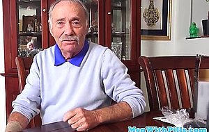 Petite latina teen bouncing on grandpas dick