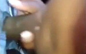 Ebony sucks small black cock