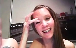 His girl with braces ends up facialized