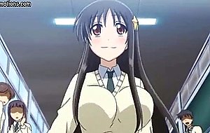 Busty hentai cutie teasing big dong