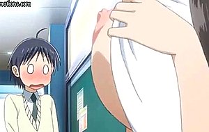 Busty hentai cutie teasing big dong