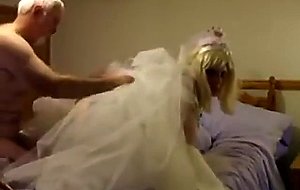 Young crossdressing bride gets fucked on her wedding night