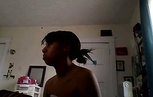 Young black girl hacked webcam