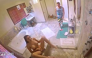 I hosed down my big titty sister and we ended up fucking in the shower! - nude girls