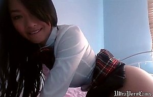 Asian camgirl masturbates
