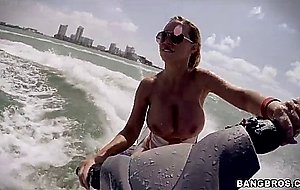 Nikki benz riding watercraft letting her tits bounce around with every wave jump