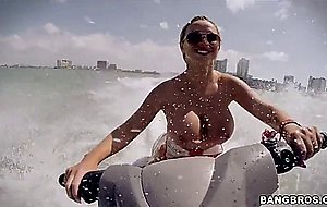Nikki benz riding watercraft letting her tits bounce around with every wave jump