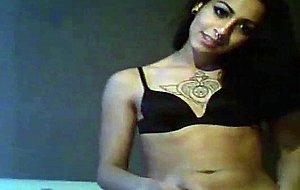 Tall brunette tranny webcam solo