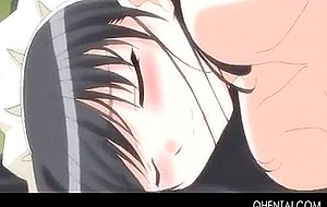 Shy brunette teen hentai doll jumping penis with lust