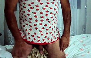 Mature crossdresser in lingerie solo