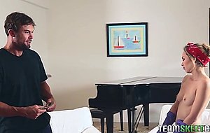 Angel smalls gets paid to clean the house topless and touch his dick