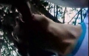 Oral caress with a trans outdoor