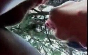 Oral caress with a trans outdoor