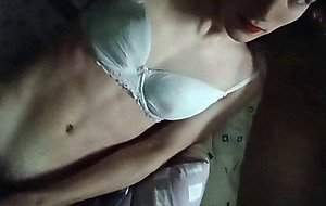 Teen hairy trans masturbating