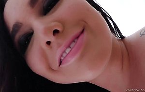 Naturally buxom karlee grey teasing us with her big tits and spreading holes
