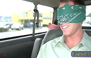 Blindfolded amateur straighty sucked off