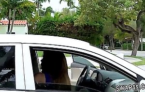 Ebony teen footjob and bj driving lessons