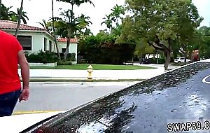 Ebony teen footjob and bj driving lessons