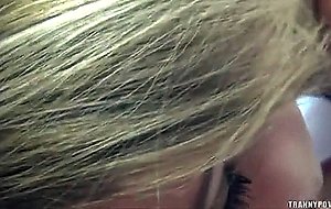 Cute blonde sucks huge cock & gets fucked intense